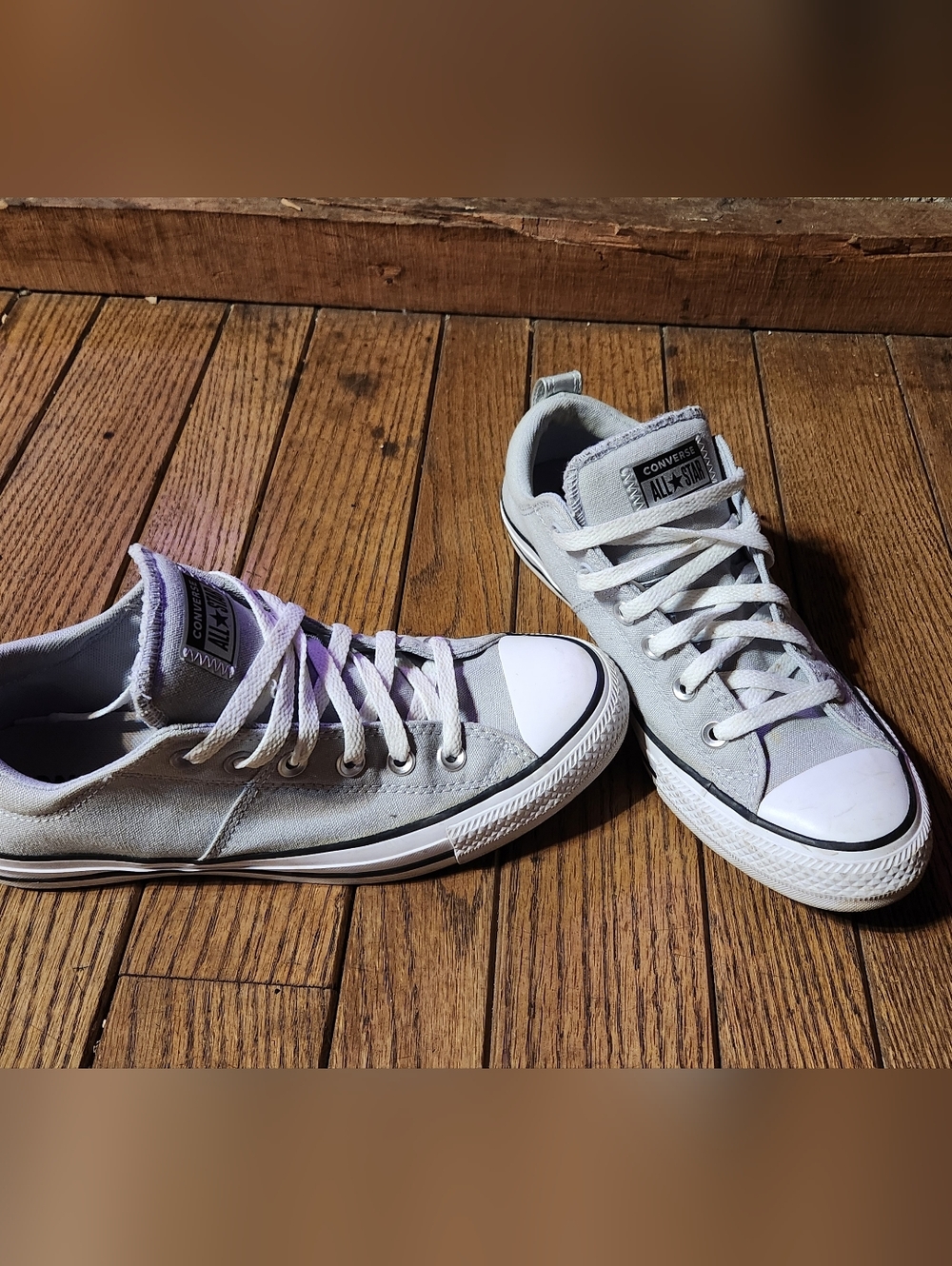 Converse All*Star Light Gray Canvas High-Top Sneakers - Picture 3 of 6